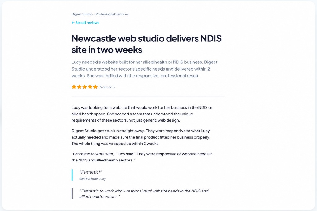 AI-written case study generated from a real customer interaction